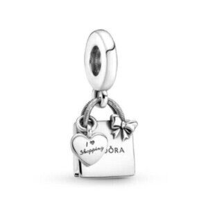 Pandora Shopping Bag Charm S925 Silver Dangle for Bracelet Pendant